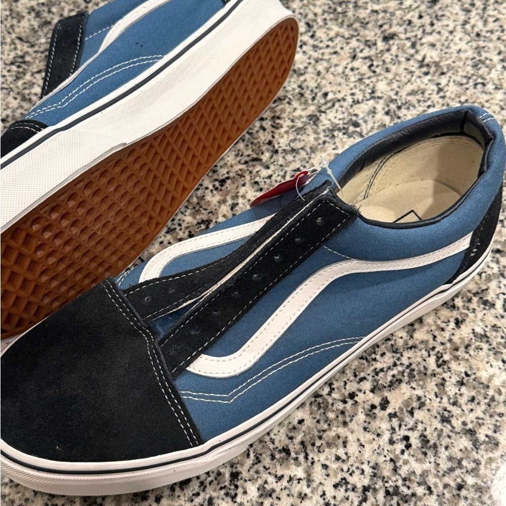Vans Blue and Black Slip-On Shoes